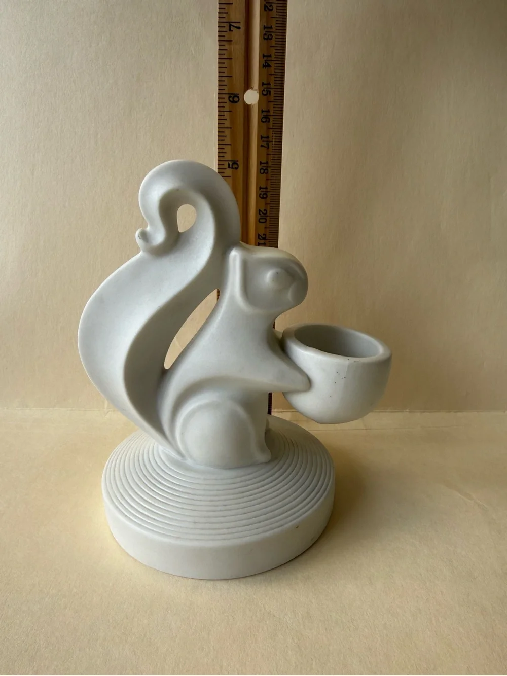 Jonathan Adler White Bisque Porcelain Squirrel Match Holder.